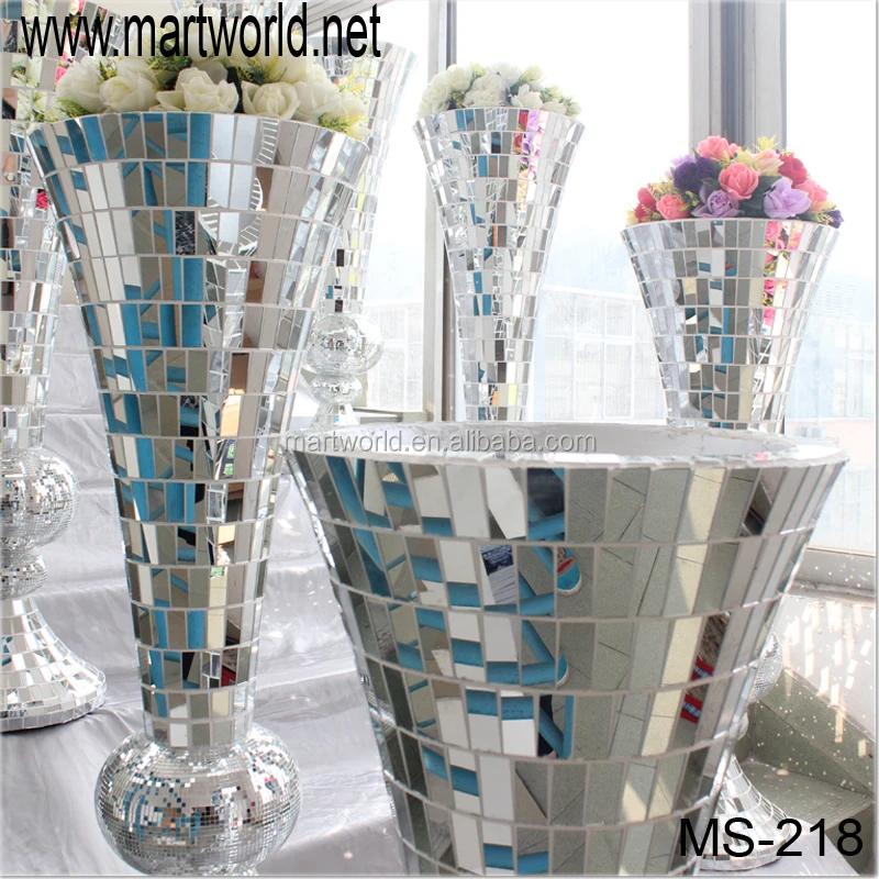Unique Silver Wedding Decorative Pillars And Columns,Mirror Glass Fiber