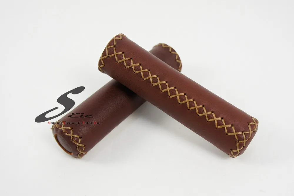 leather bike grips