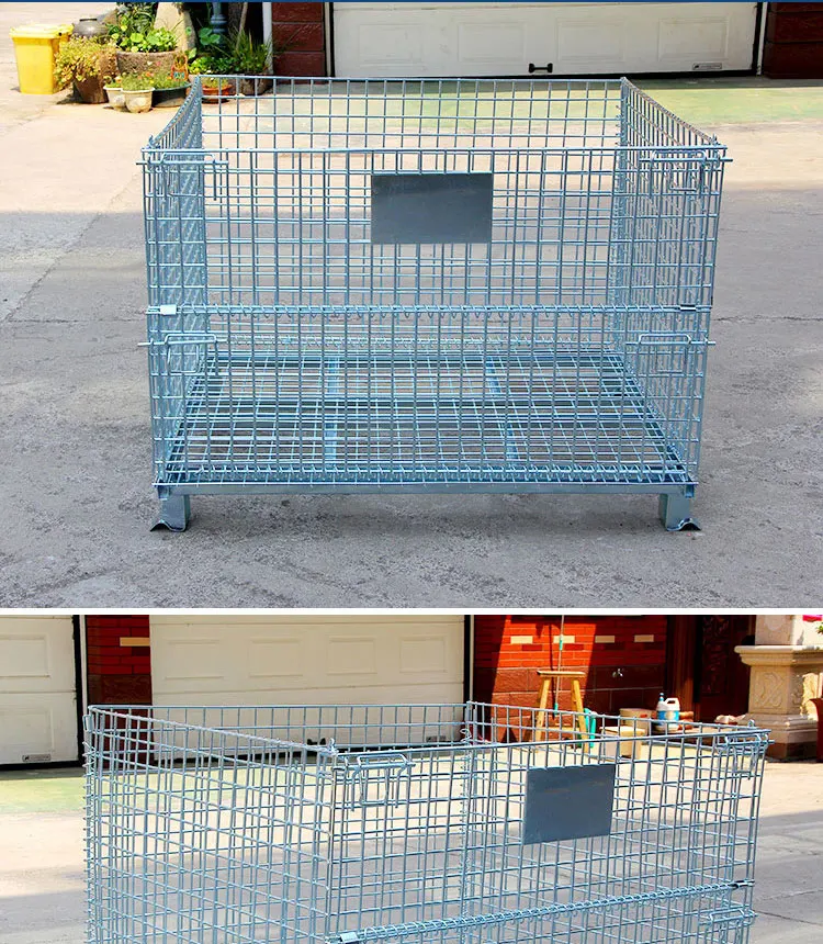 Stackable Large Metal Wire Mesh Basket Cages With Wheels Buy Wire