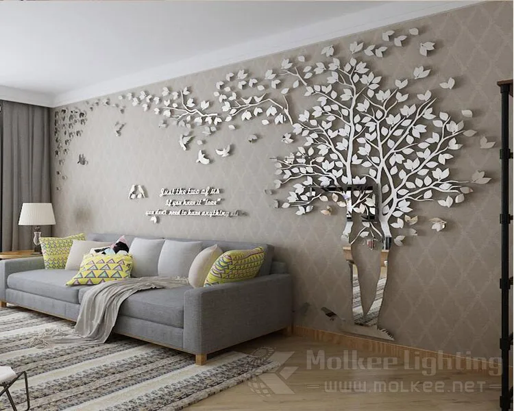 High Quality Tree Shape Acrylic Material 3d Acrylic Wall Panel For Room ...