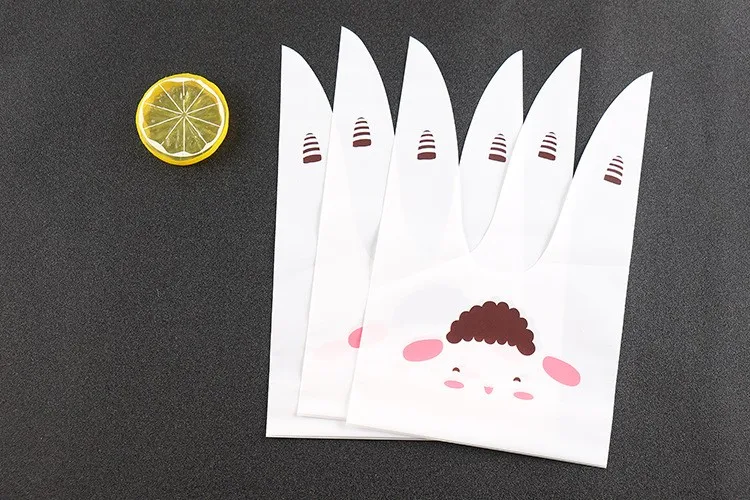 Cute Rabbit Ear Cookie Bags Selfadhesive Plastic Bags Easter Bunny Ear