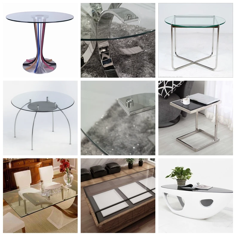 Low Price Round Oval Dining Table Glass Table Top 8mm10mm12mm Tempered