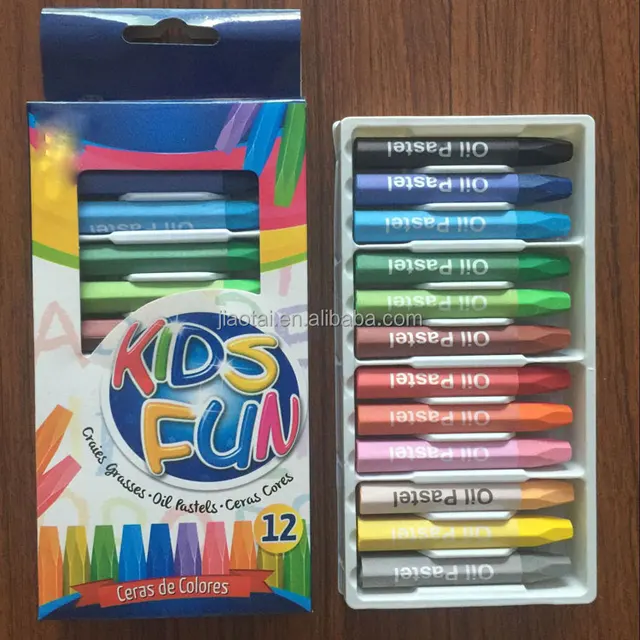 non toxic 12 colours jumbo hexagonal oil pastel