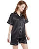 Womens Satin Silk Pajama Sets Short Sleeve Pyjama Sleepwear Homewear Night Wear Robe