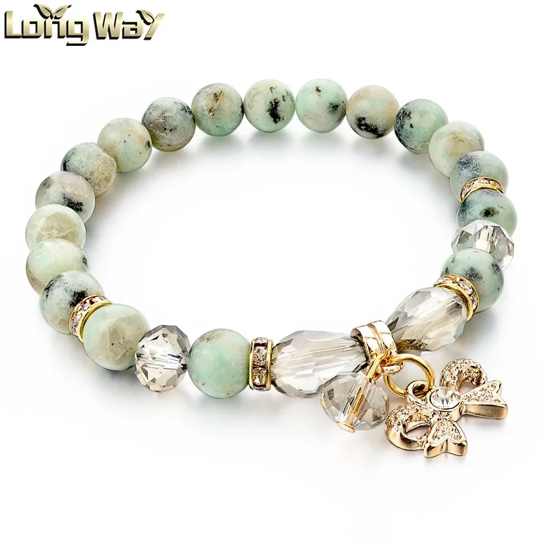Wholesale Adjustable Stone Charm Bead Bracelet Crystal Pendent Buy
