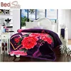 Super soft North africa style Romantic flower pattern 2ply thick printed mink blanket