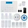 GSM smart home alarm system LCD display ful set ofi home alarm host with PIR Gas Smoke detector door sensor strobe siren