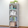 Suoernuo sjx105 DIY Adjustable Bookshelf 4-tiers Book Shelf Office Storage Shelf Plastic Storage Cabinet