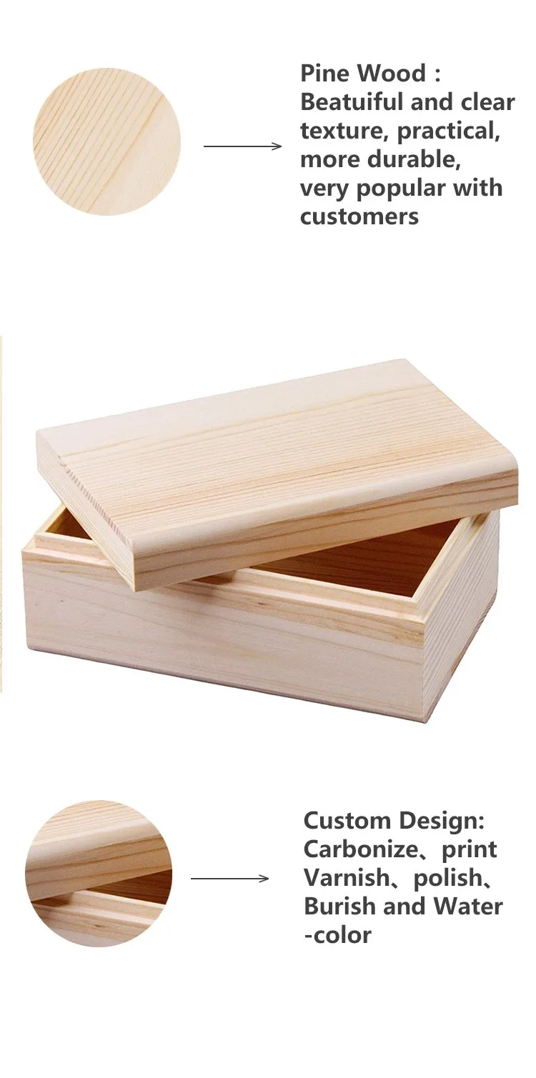 Pine Wood Stash Box Gift Boxes Wholesale Custom Small Solid Wood ...