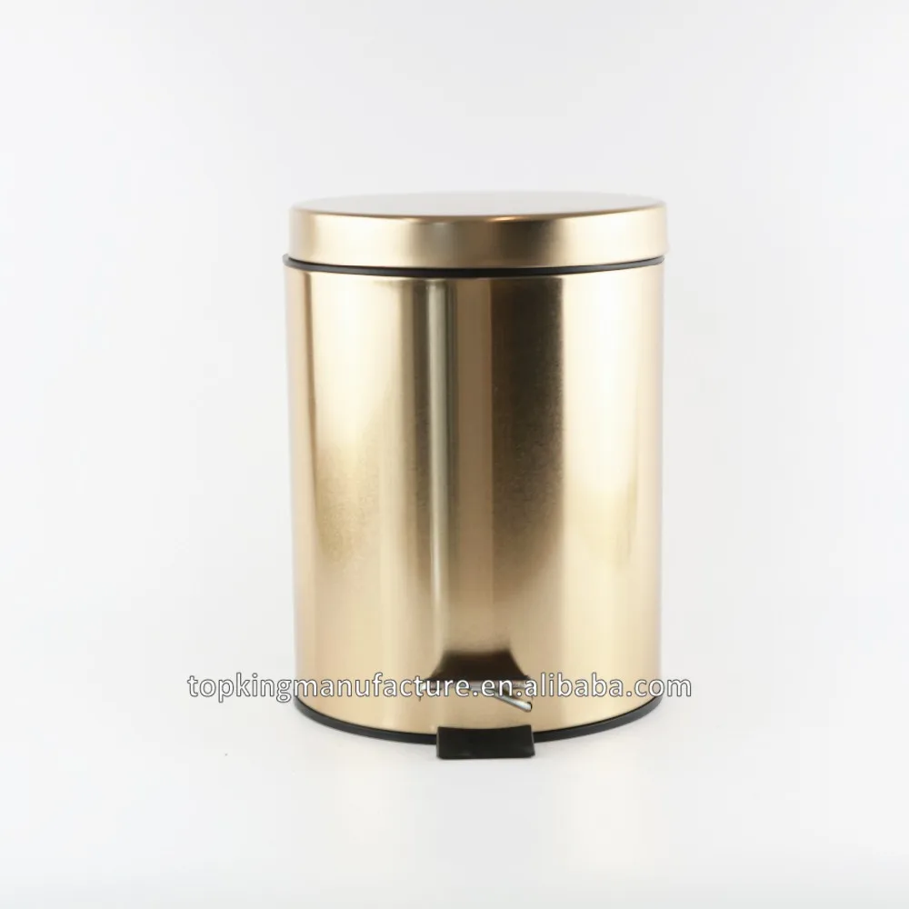 Hotel Home Office Waste Bin Metal Indoor Small Foot Operated Galvanized