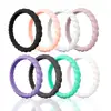 Stackable Silicone Wedding Rings Braided