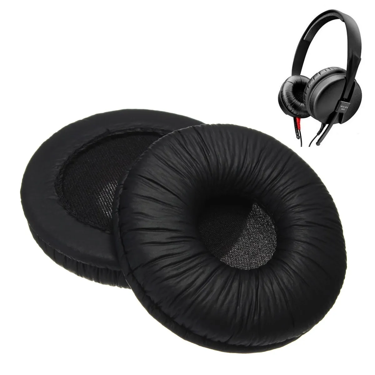 Get Quotations · New Black Fashion Soft Foam Leather Cushions Earpads  Headphone Replacement For Sennheiser Ear Pads HD25 HD25