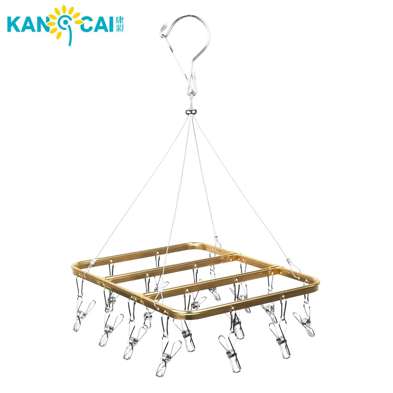 Rectangle Aluminum Metal Hanging Dryer With 16 Clothes Clips Buy