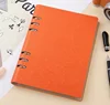 wholesale personalized custom pu leather printing spiral loose leaf A5 business notebook with pocket and pen holder
