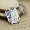 New game styles Anime Attack On Titan Keychain Alloy Pendant Key Chain Ring Keychain Jewelry Movie Memories