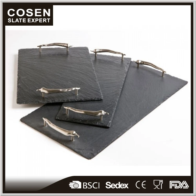 China direct sale factory manufacture natural slate stone tray for wedding