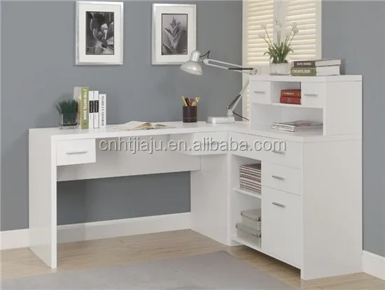 White Monarch Specialties 7028 Hollow Core L Shape Home Office White Monarch Specialties 7028 Hollow