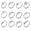 Factory wholesale adjustable 12 constellations zodiac sign jewelry silver ring