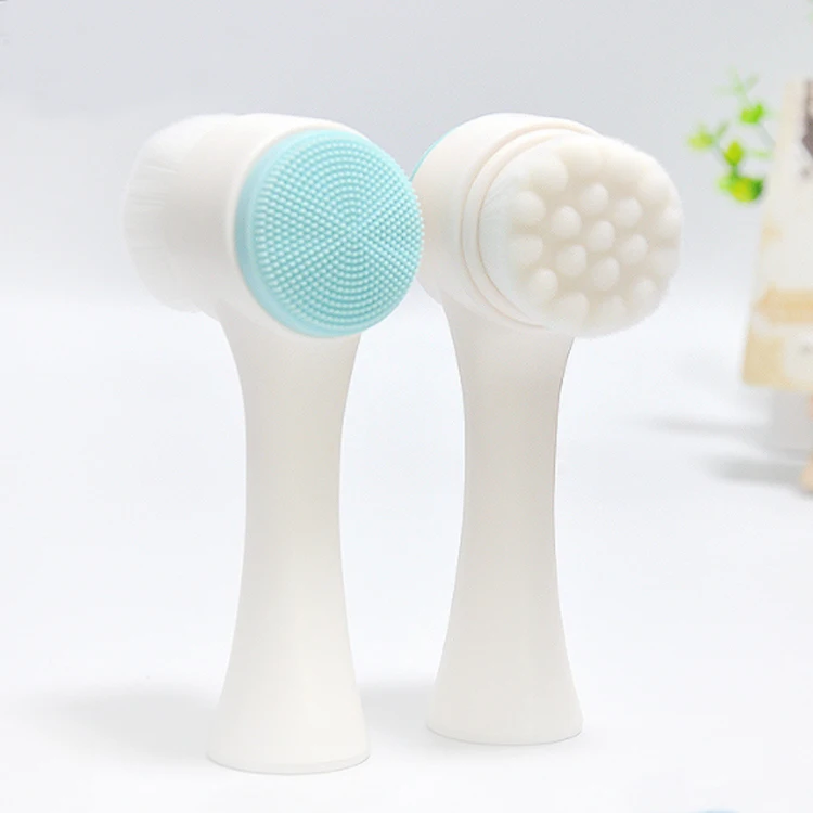 Double Sides Multifunctional Silicone Facial Cleansing Brush Portable Size 3D Face Cleaning Massage Tool Facial Brush