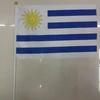 Uruguay hand flag , Uruguay 10-15cm hand waving flag ,Uruguay mini flag with plastic flagpole