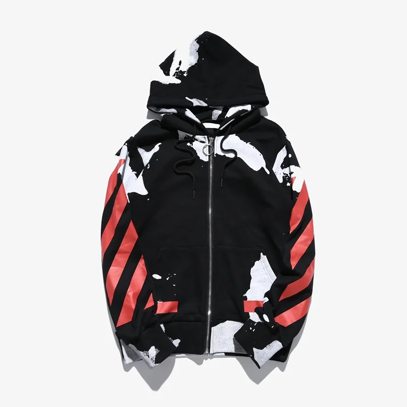 Compra Sudadera con capucha blanca pintada online al por