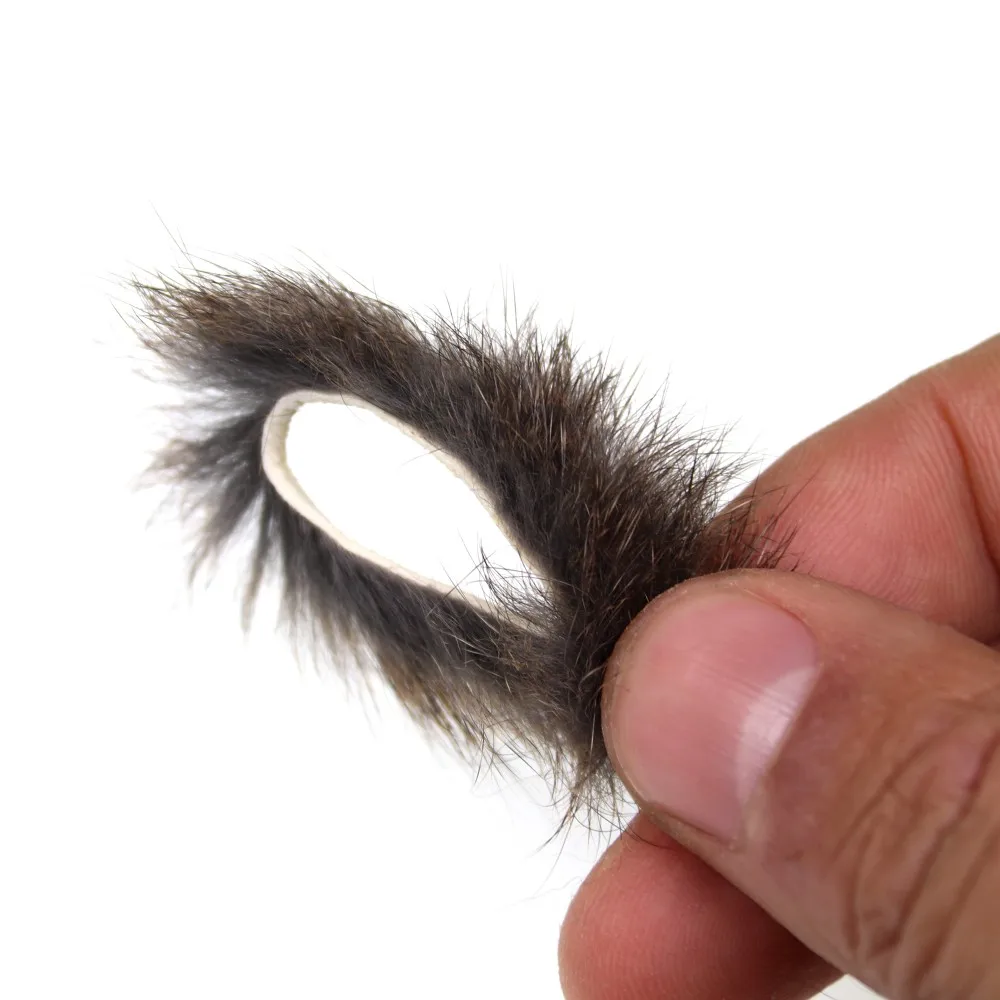 WIFREO 12PCS Strisce Per Capelli Di Coniglio A Taglio Verticale Vera Pelliccia Di Coniglio Per Legare Le Mosche Zonker Stelle Filanti/Liè Dubbing Materiale In Fibra - Foto 9