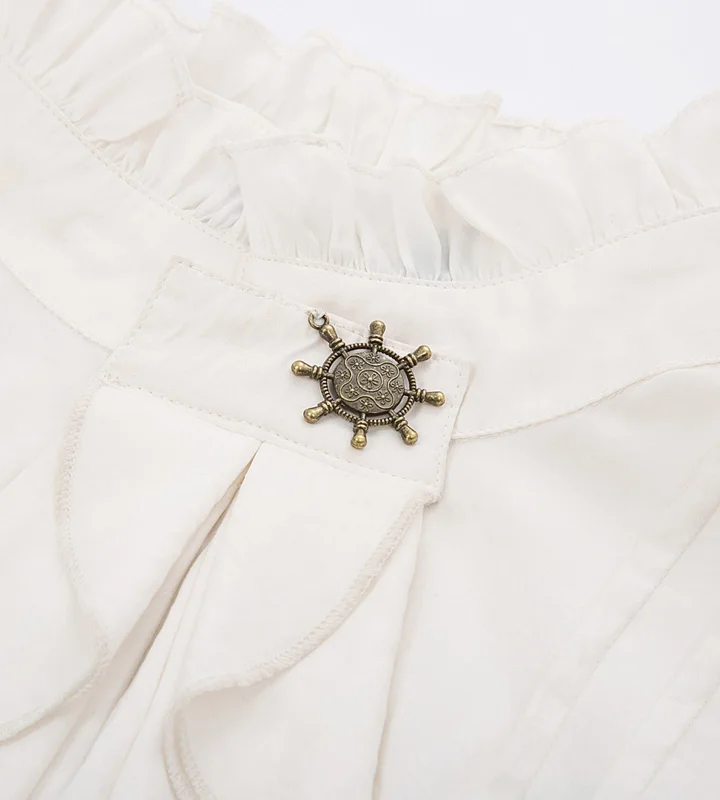 sd 男士蒸汽朋克维多利亚文艺复兴长袖 jabot 领衬衫上衣 sl000100