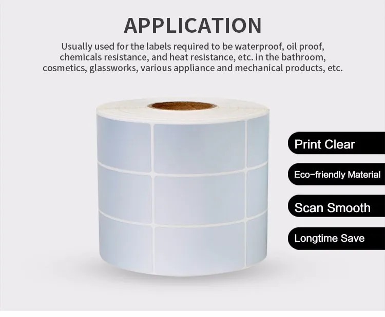Waterproof Matte Silver Pet/pvc Adhesive Barcode Label Stickers,Thermal Transfer Polyester ...