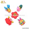 Promotional rubber small toy bath,rubber flower bee snail Ladybeetle crab