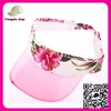 2015 lastest style Promotional Cheap floral pattern PVC brim transparent visor cap bulk sale