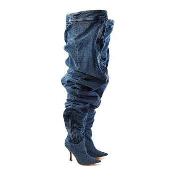 mid heel over the knee boots