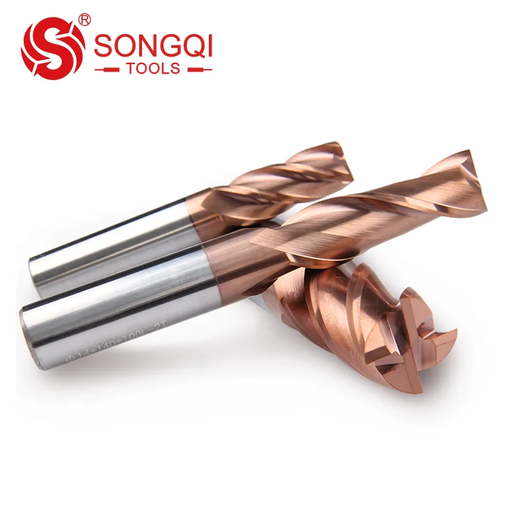 Hrc 45/55/65 Parallel Shank Solid Tungsten Carbide Cnc End Milling ...