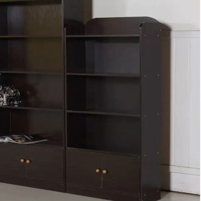 Black Finish Solid Wood Irregular Bookshelf Online Bookshelf