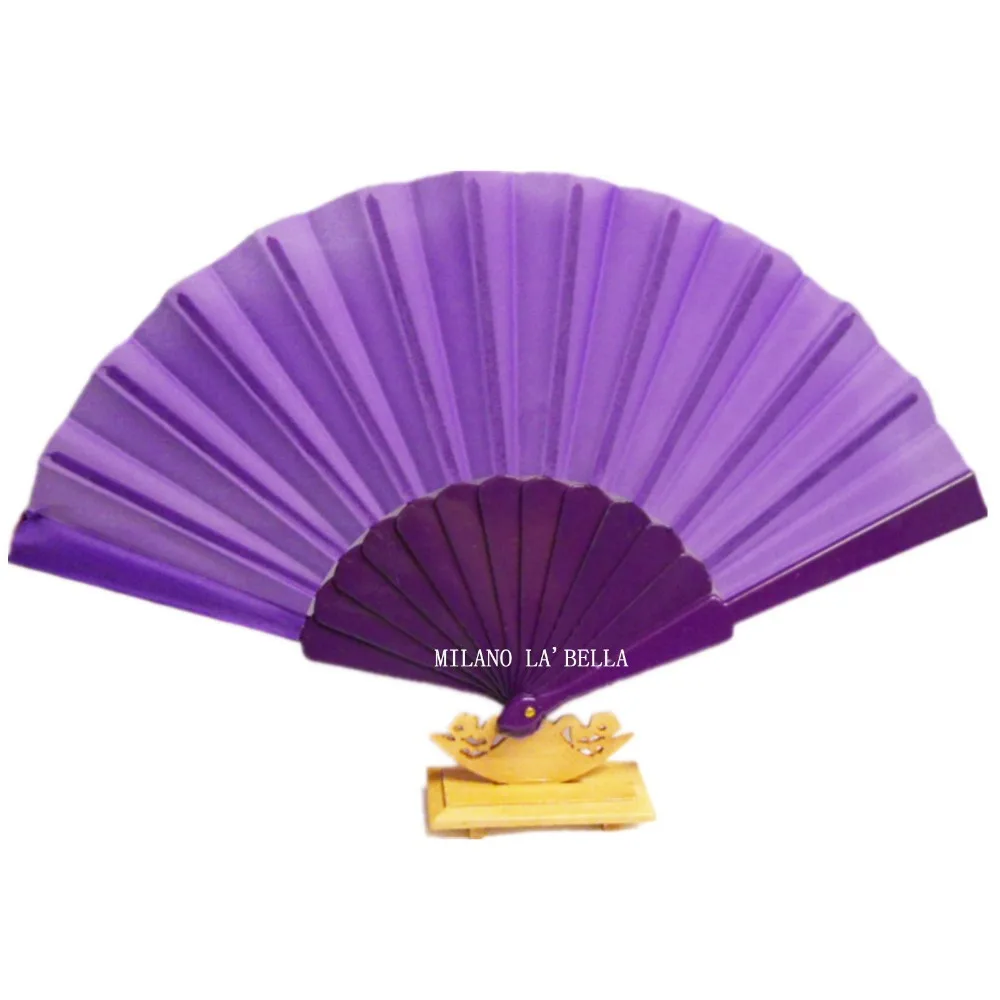 purple paper fans wedding