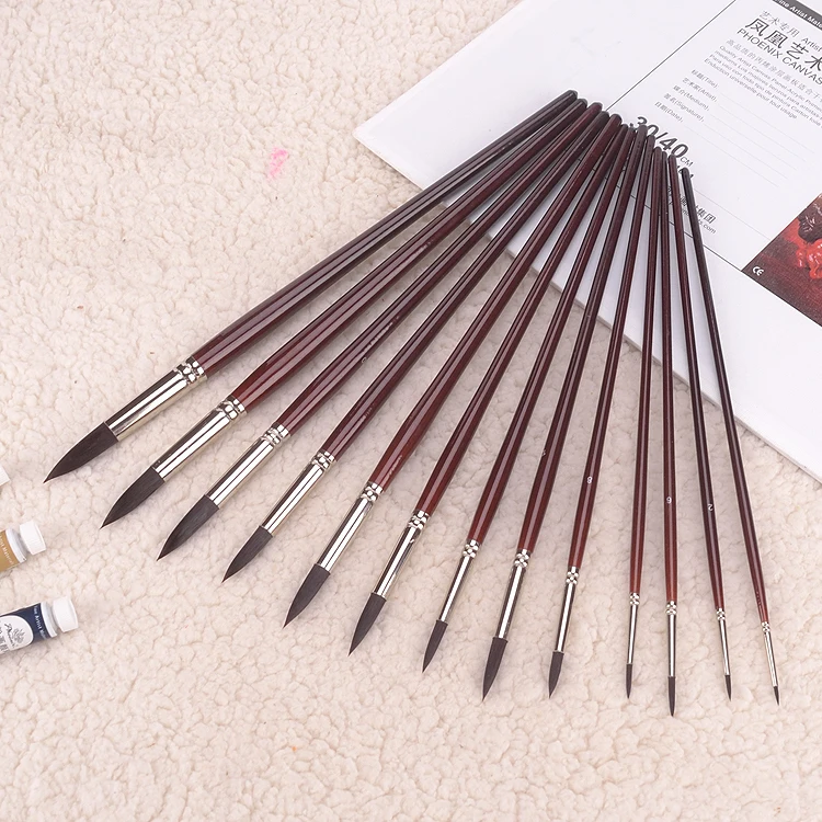 high quality synthetic filbert head paint brush art studio brush