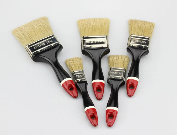 5 Pcs Natural Pure Bristle Paint Brush Set Painting Brushes With Lower