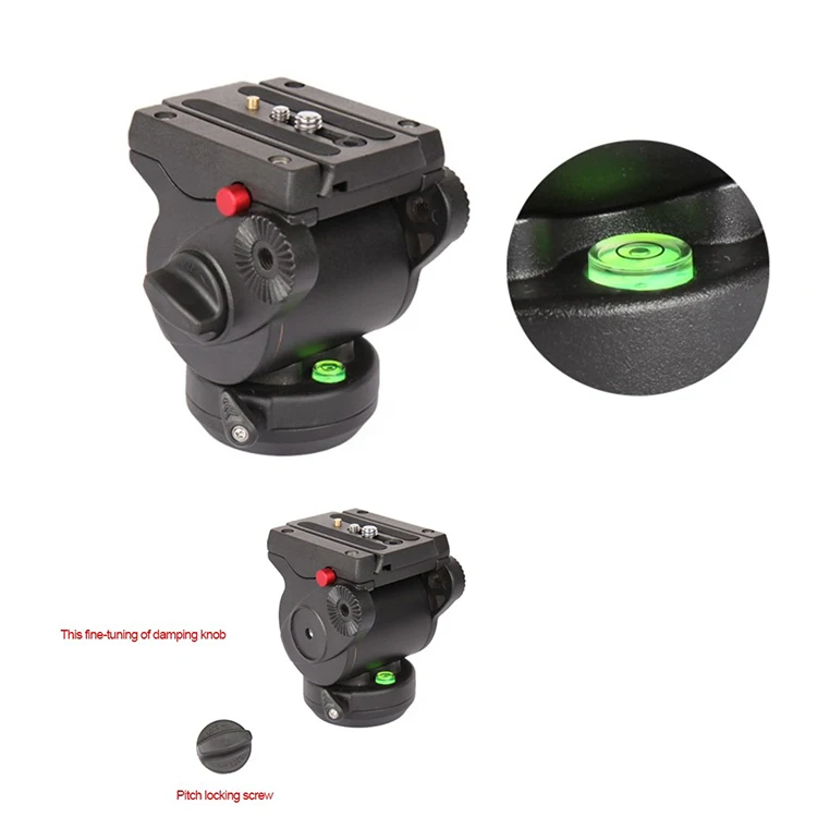 Jieyang Jy0606h Hydraulic Ptz Tripod Head 3/8 Rail Flat Head Suitable