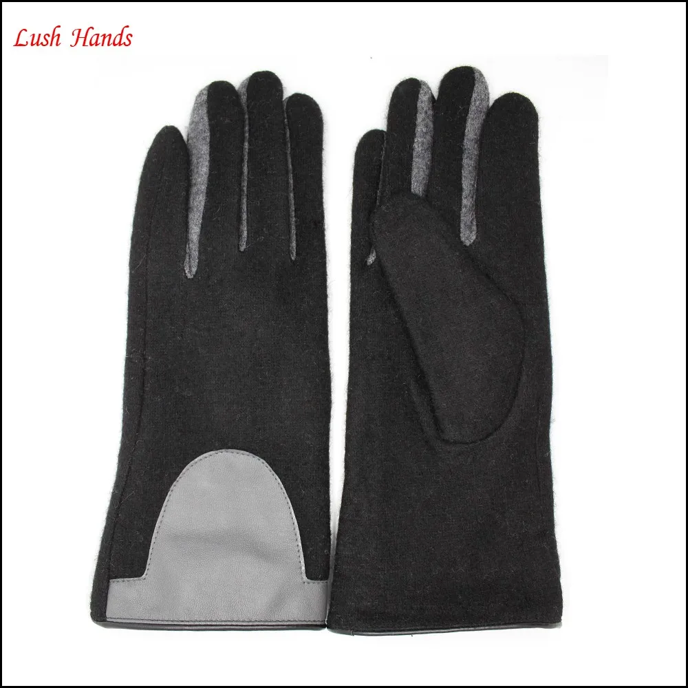 ladies high-quality woolen gloves lining with polyester