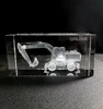 high quality 3d laser crystal cube huge laser cut excavator crystal cube for office decor