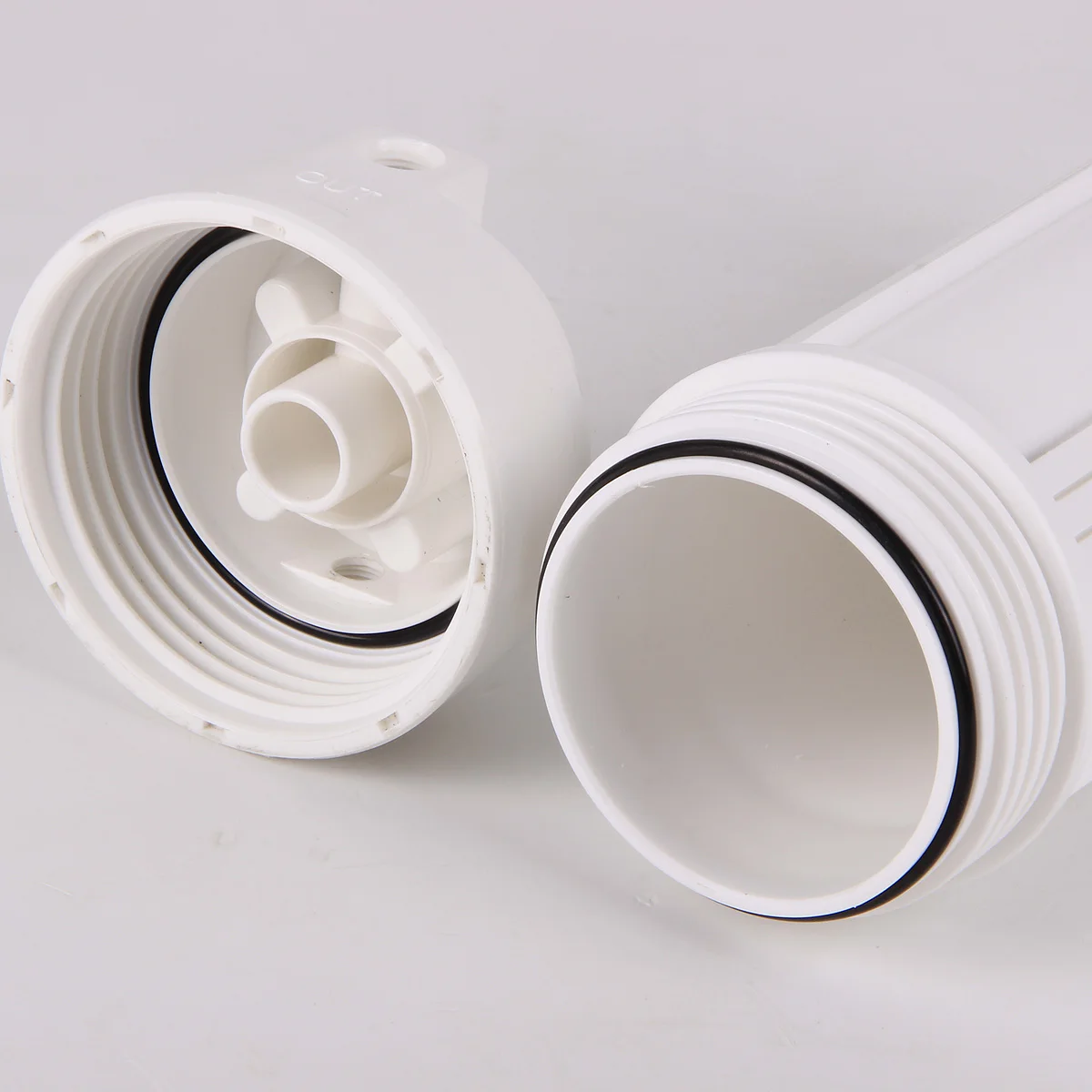 10" White Double O Ring Water Filter Housing In Water Treatment Ro