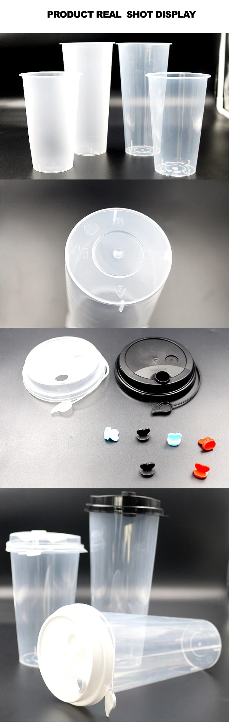 Disposable Clear Pp Plastic Juice Cup With Lids And Straws For Soft