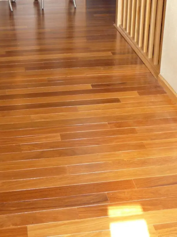 UV Coating Golden Hardwood Flooring Natural Brazilian Teak Wood Parquet