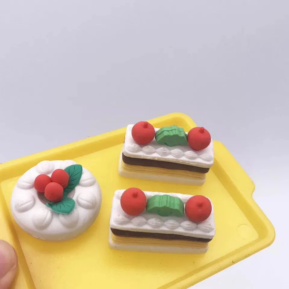3d 自定义形状学校比萨蛋糕可爱的橡皮擦批发