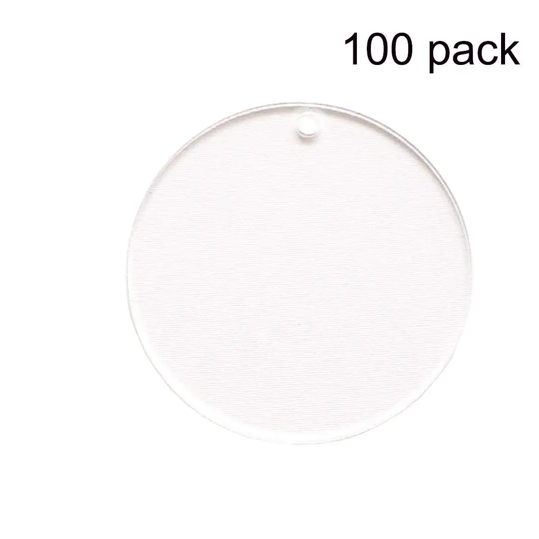 ACRYLIC SHAPES 100 CLEAR ACRYLIC CIRCLE KEYCHAINS 2.5/" BLANK DISCS 1//8/" THICK