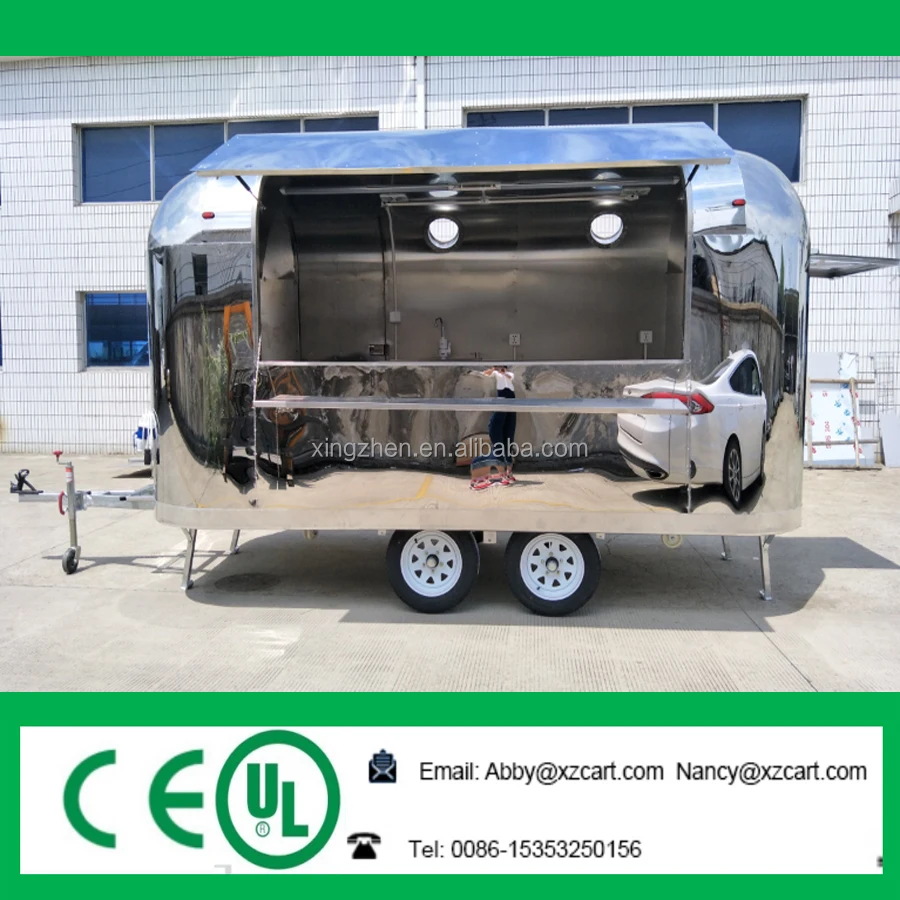 Wholesale airstream stainless steel mobile food trailer for sale to Start A  Business in the Food Industry 