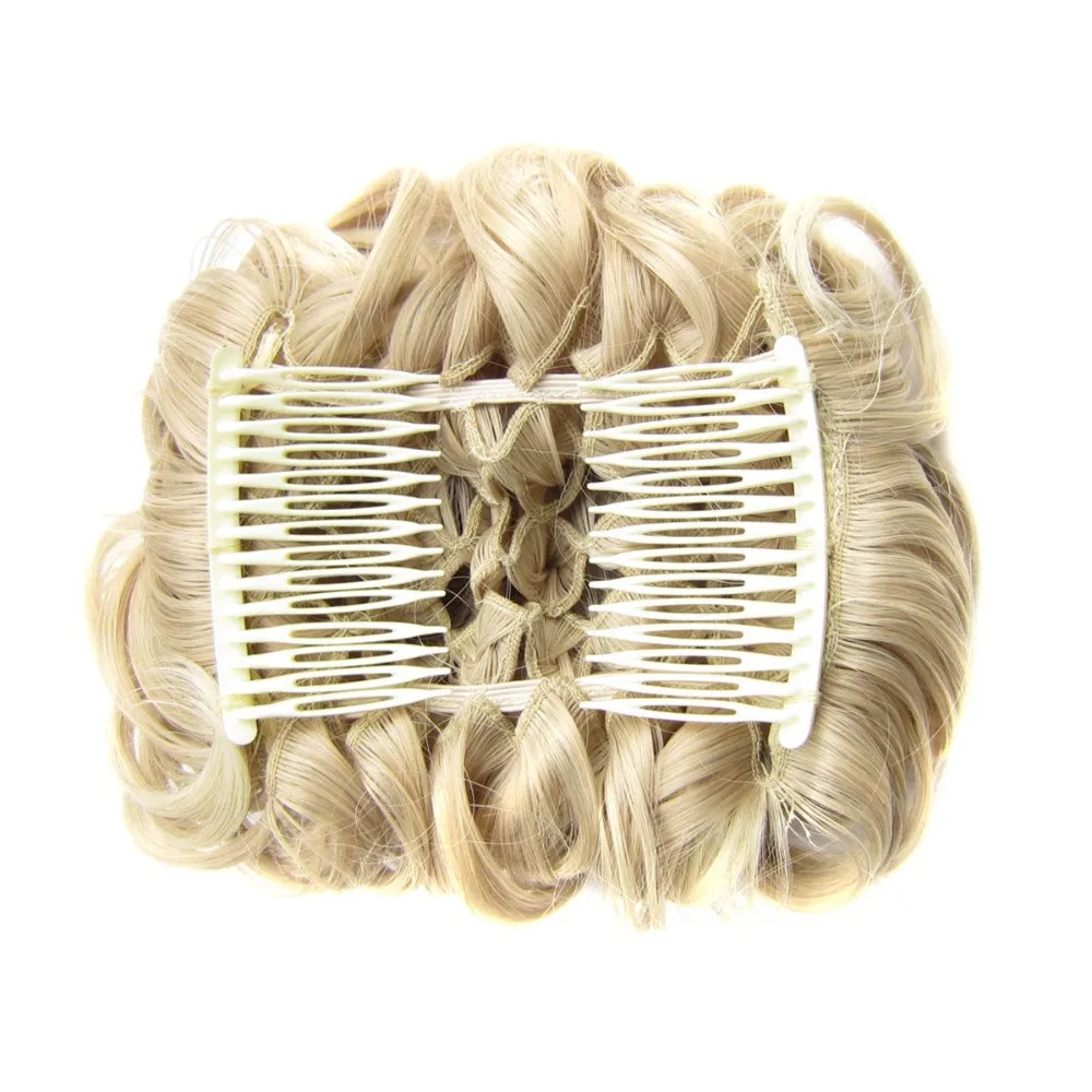 Chignon Synthetic Hair Donut Two Plastic Comb Easy Fast Bun Hairpiece