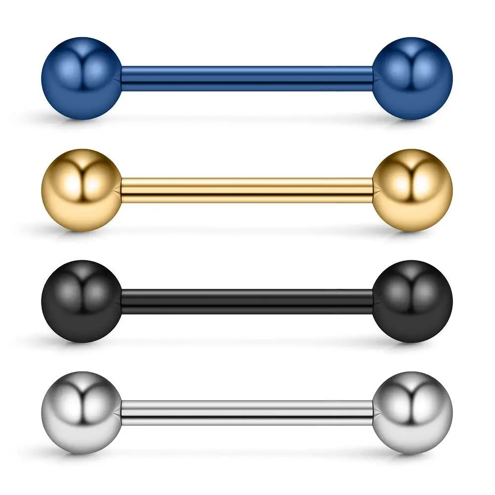 Stainless Steel Fake Barbell Nipple Piercing Tongue Piercing Body