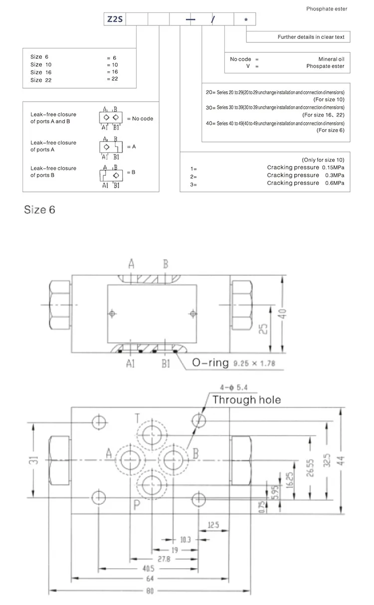 Z2S6 high quality rexroth type sandwich plate design hydraulic check valve