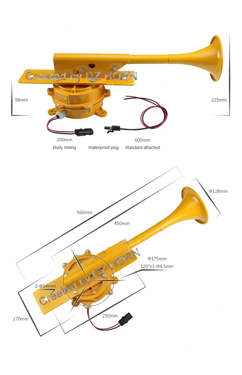 12v /24v Construction Horn Waterproof Aluminum Electric Train Horn