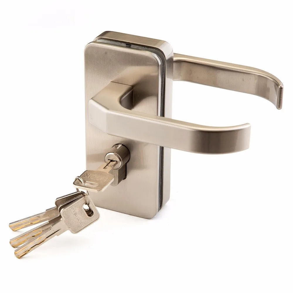 Ss Finish Commercial Double Side Sliding Glass Door Lock With